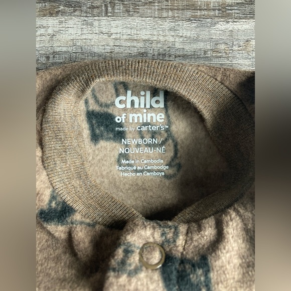 Carters Newborn Brown Dog Baby Footie Sleeper - Picture 3 of 5